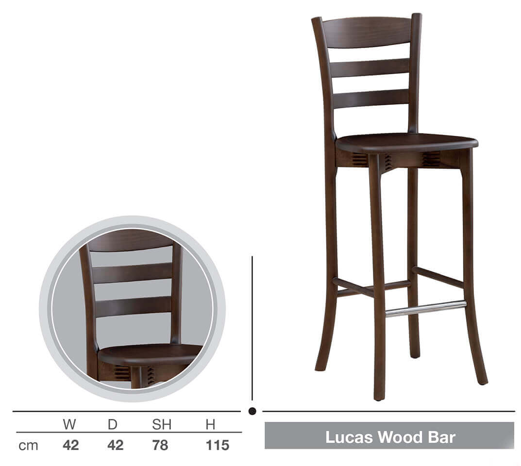 LUCAS WOOD BAR SANDALYE 